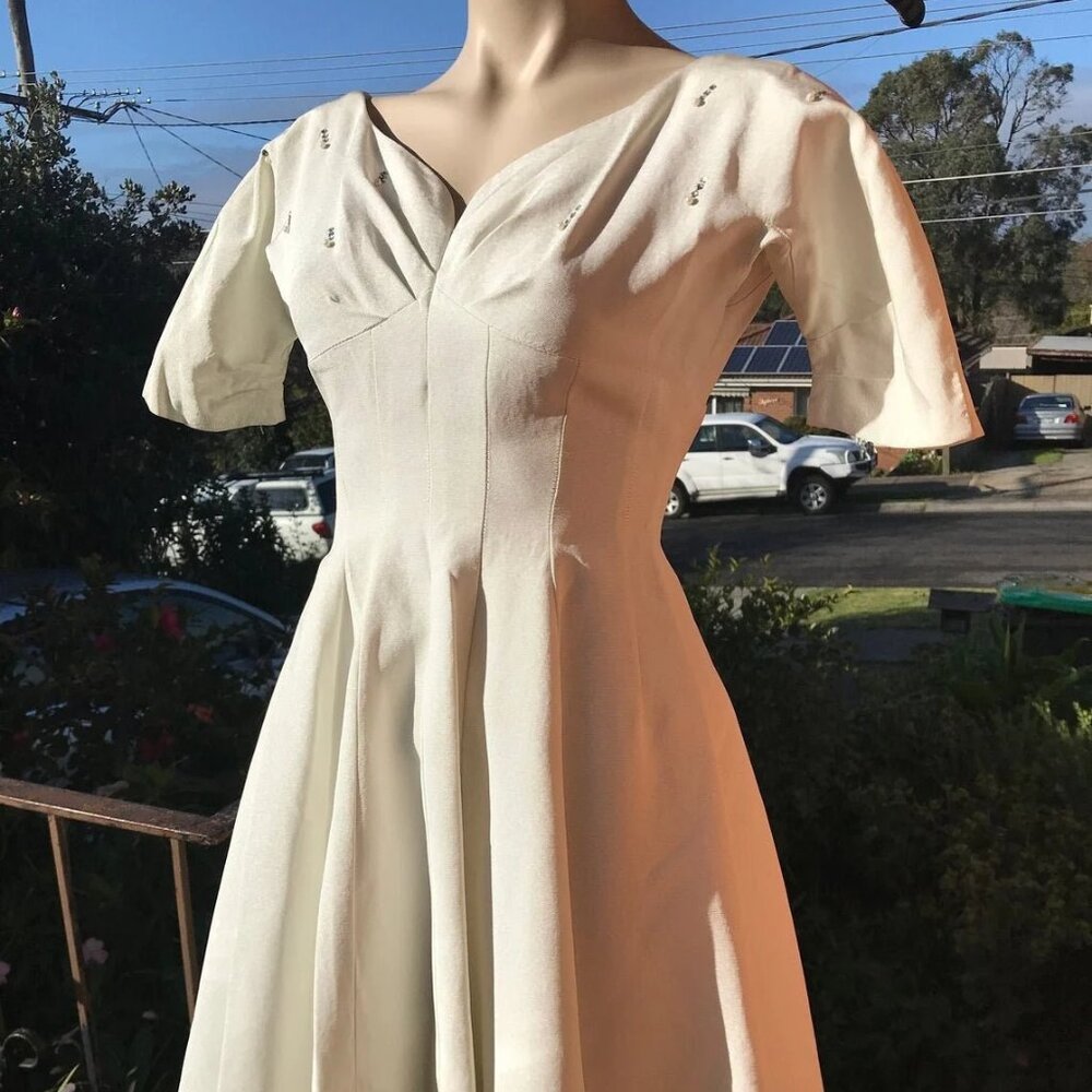 Vintage 40's/50's Beaded Swing Dress XS or Juniors